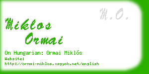 miklos ormai business card